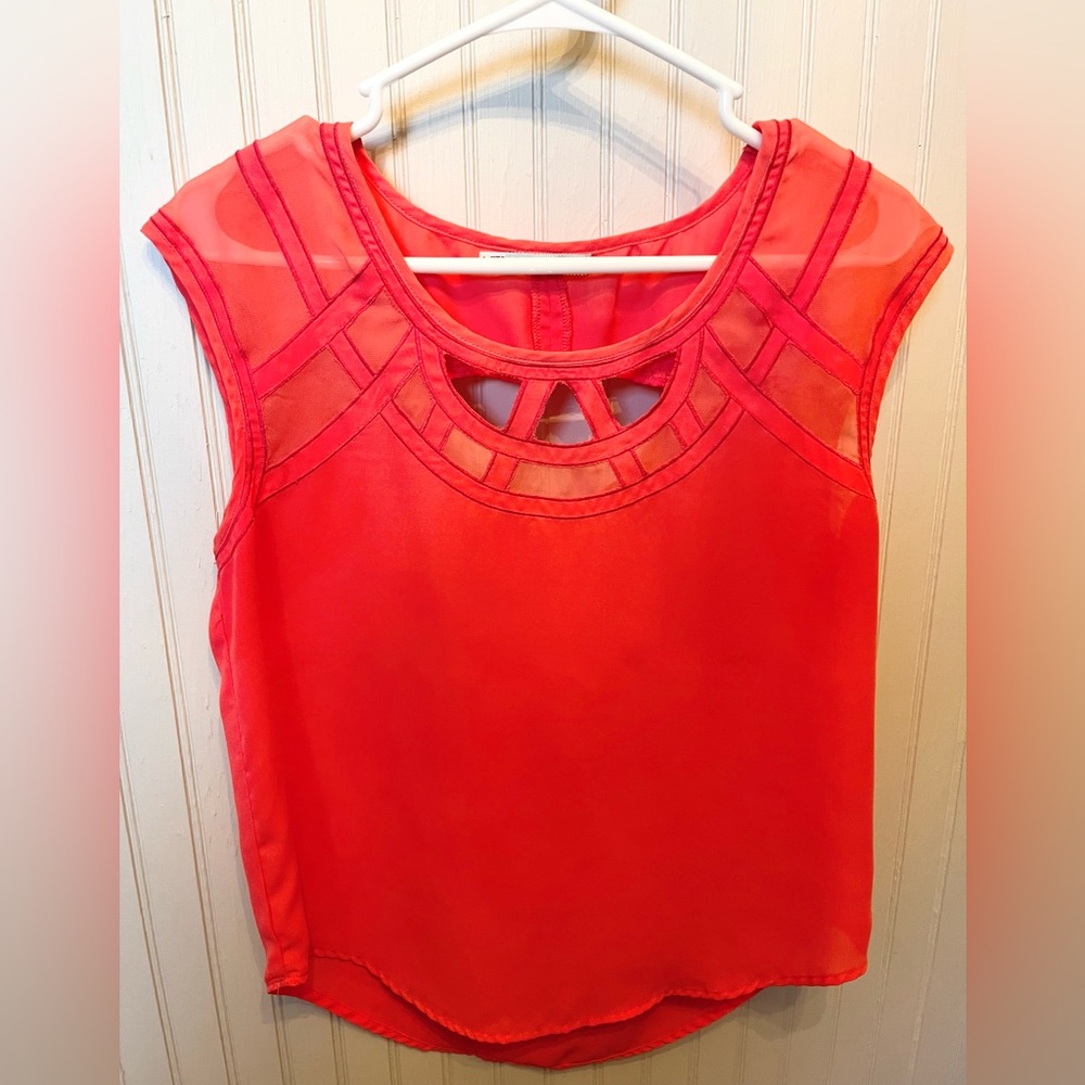 Maurices Coral Cap-Sleeve Blouse